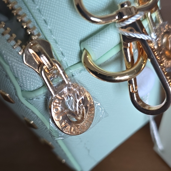 Valentino Orlandi Light Green Crossbody Bag with Gold Accents - Picture 5 of 5